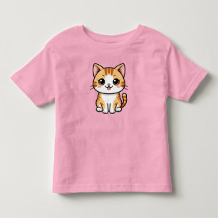 Camiseta De Bebé Gato Atigrado Naranja de Dibujos Animados Lindo