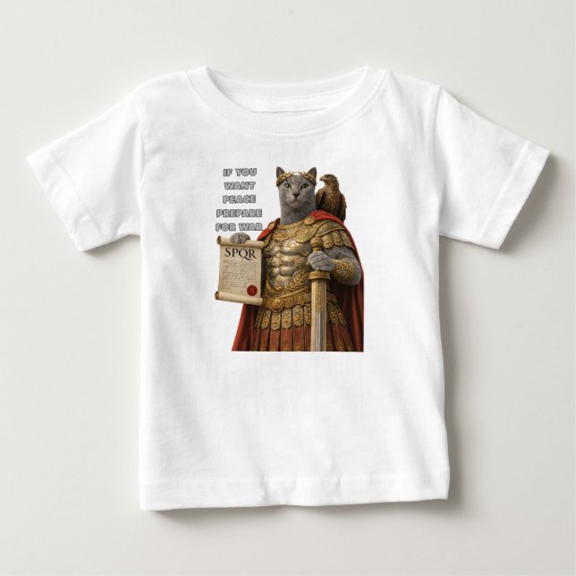 Camiseta De Bebé Gato Azul César Ruso (Anverso)