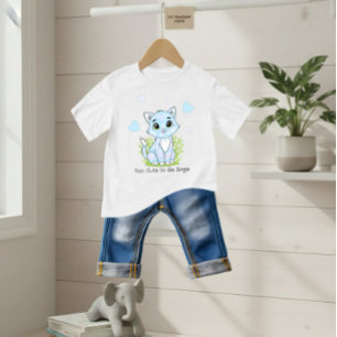 Camiseta De Bebé Gato azul lindo