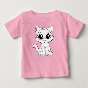 Camiseta De Bebé Gato blanco adorable