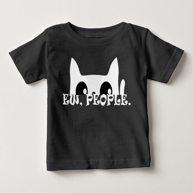 Camiseta De Bebé Gato blanco divertido de Ew People (Anverso)