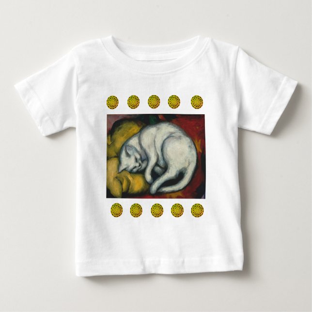 Camiseta De Bebé Gato blanco, Franz Marc (Anverso)