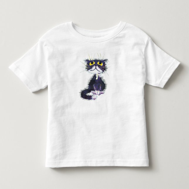 Camiseta De Bebé Gato blanco y negro (Anverso)