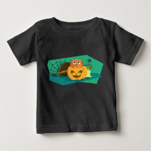 Camiseta De Bebé Gato Calabaza
