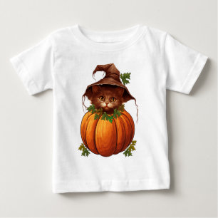 CAMISETA DE BEBÉ GATO CALABAZA DIVERTIDO LINDOS