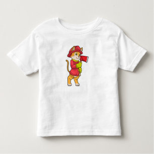 Camiseta De Bebé Gato como bombero con hacha