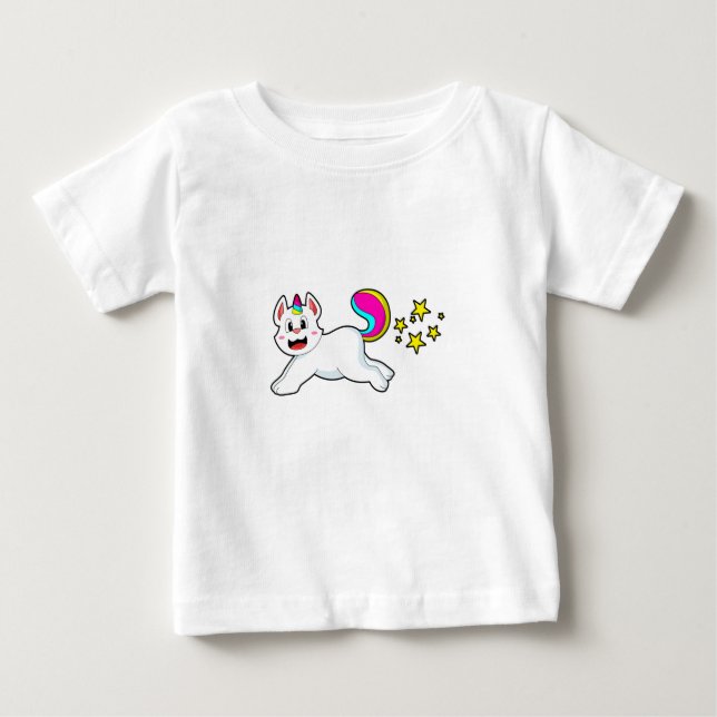 Camiseta De Bebé Gato como unicornio (Anverso)