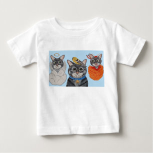 Camiseta De Bebé Gato con ángel y diablo