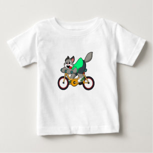 Camiseta De Bebé Gato con bicicleta