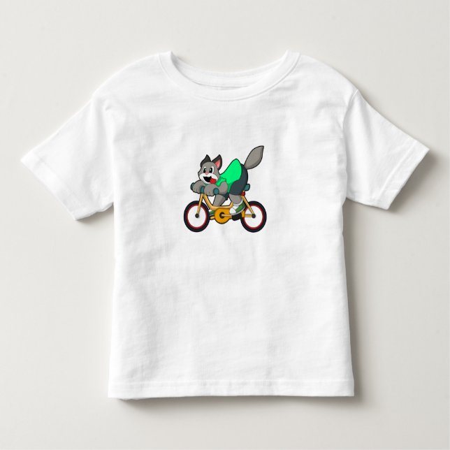 Camiseta De Bebé Gato con Bicicleta (Anverso)