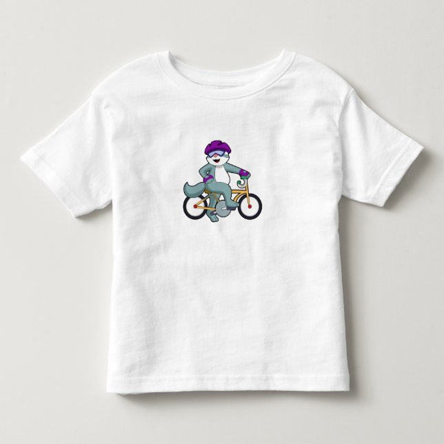 Camiseta De Bebé Gato con bicicleta (Anverso)