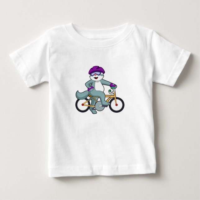 Camiseta De Bebé Gato con bicicleta (Anverso)