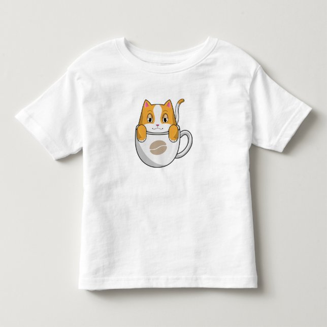 Camiseta De Bebé Gato con café (Anverso)