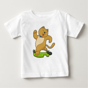 Camiseta De Bebé Gato con choker en ejecución