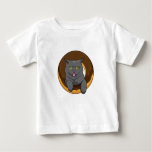 Camiseta De Bebé Gato con donut