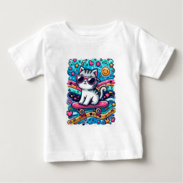 Camiseta De Bebé Gato con gafas