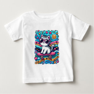 Camiseta De Bebé Gato con gafas