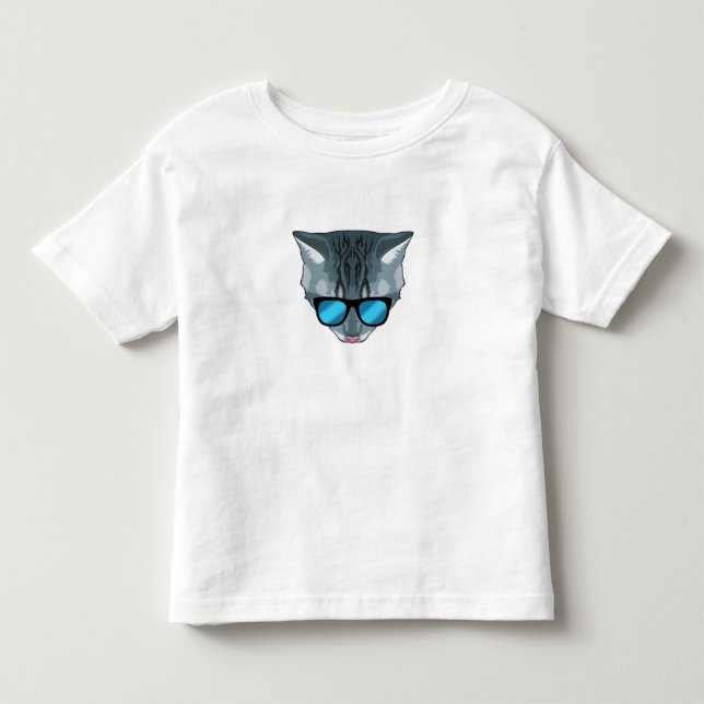 Camiseta De Bebé Gato con gafas de sol (Anverso)