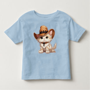 Camiseta De Bebé Gato con Gorra occidental Clipart-85247