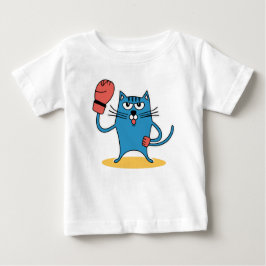 Camiseta De Bebé Gato con guantes de boxeo