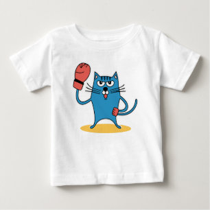 Camiseta De Bebé Gato con guantes de boxeo