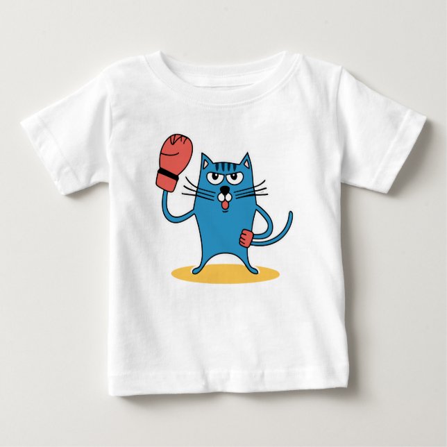 Camiseta De Bebé Gato con guantes de boxeo (Anverso)