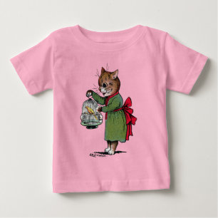 Camiseta De Bebé Gato con jaula de pájaro, Louis Wain