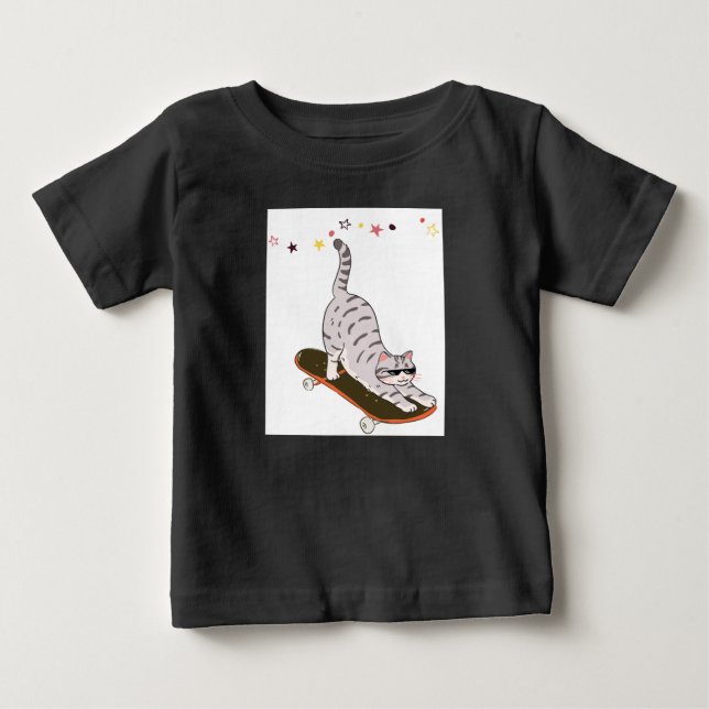 Camiseta De Bebé Gato con la Tabla (Anverso)