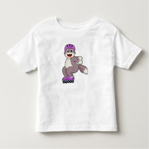 Camiseta De Bebé Gato con patines de rodillos