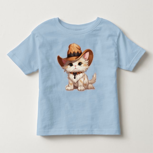 Camiseta De Bebé Gato con sombrero occidental Clipart-85247 (Anverso)