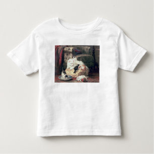 Camiseta De Bebé Gato con sus gatitos en un amortiguador