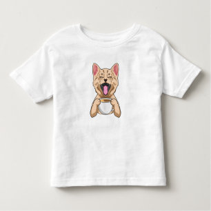Camiseta De Bebé Gato con taza de café