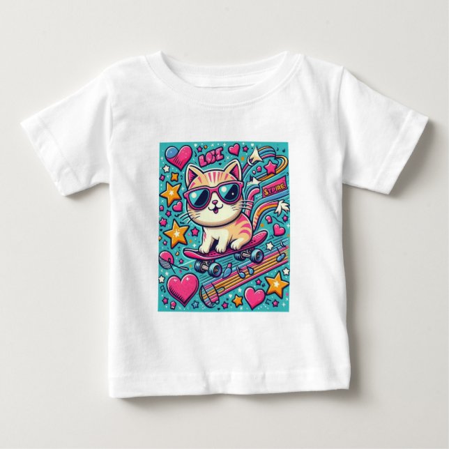 Camiseta De Bebé Gato de amor (Anverso)