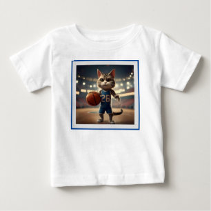 Camiseta De Bebé Gato de baloncesto,