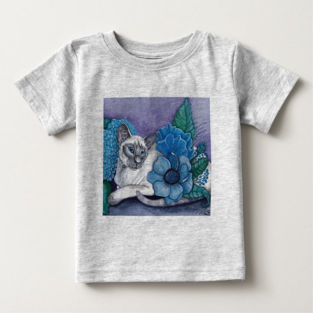Camiseta De Bebé Gato de Blue Point Siamese (Anverso)