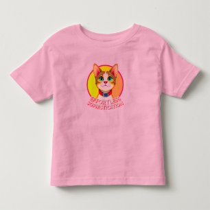 Camiseta De Bebé Gato de dibujos animados amistoso con colores bril