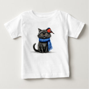 Camiseta De Bebé Gato de dibujos animados lindo