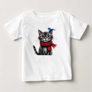 Camiseta De Bebé Gato de dibujos animados lindo
