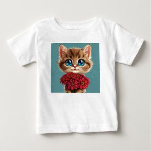 Camiseta De Bebé Gato de dibujos animados lindo