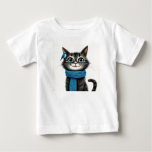 Camiseta De Bebé Gato de dibujos animados lindo