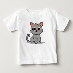 Camiseta De Bebé Gato de dibujos animados lindo