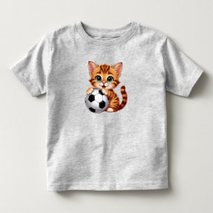 Camiseta De Bebé Gato de Dibujos Animados Lindo Sosteniendo Balón d