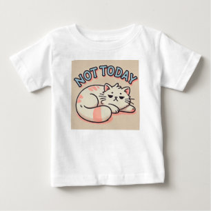 Camiseta De Bebé Gato de dibujos animados perezoso 