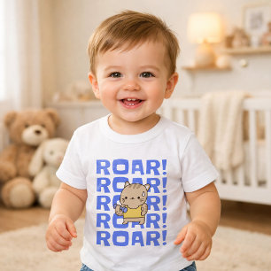 Camiseta De Bebé Gato de gimnasio rugiente lindo