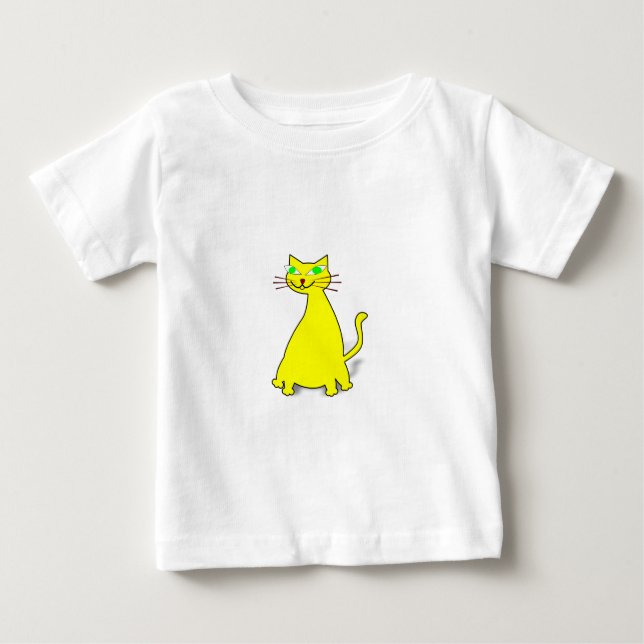 Camiseta De Bebé Gato de grasa amarillo (Anverso)