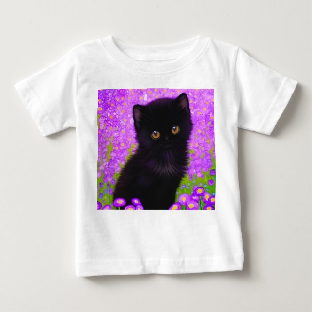 Camiseta De Bebé Gato de Gustav Klimt (Anverso)