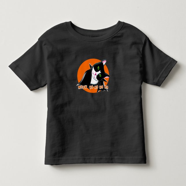 Camiseta De Bebé Gato de Halloween (Anverso)