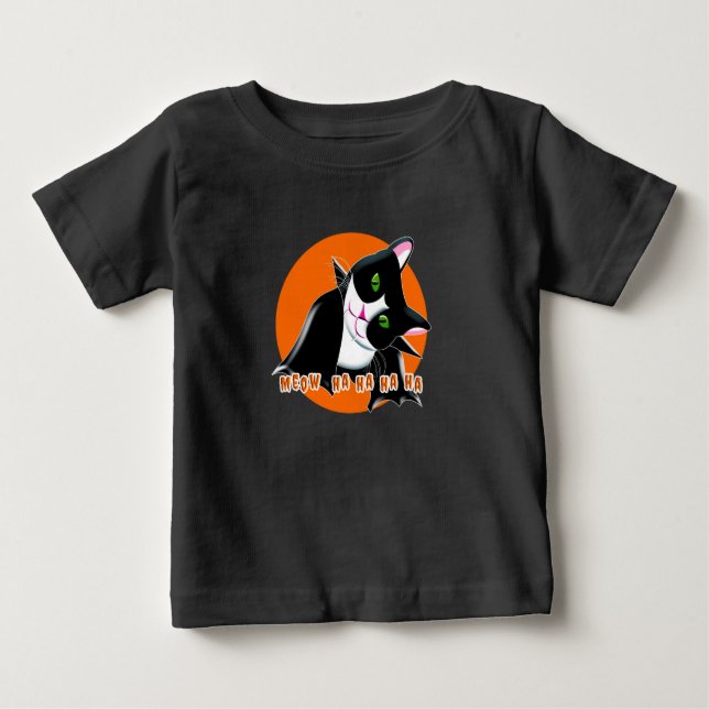 Camiseta De Bebé Gato de Halloween (Anverso)
