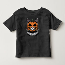 Camiseta De Bebé Gato de Halloween, cara de calabaza