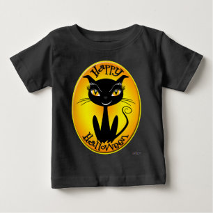 Camiseta De Bebé Gato de Halloween Feliz